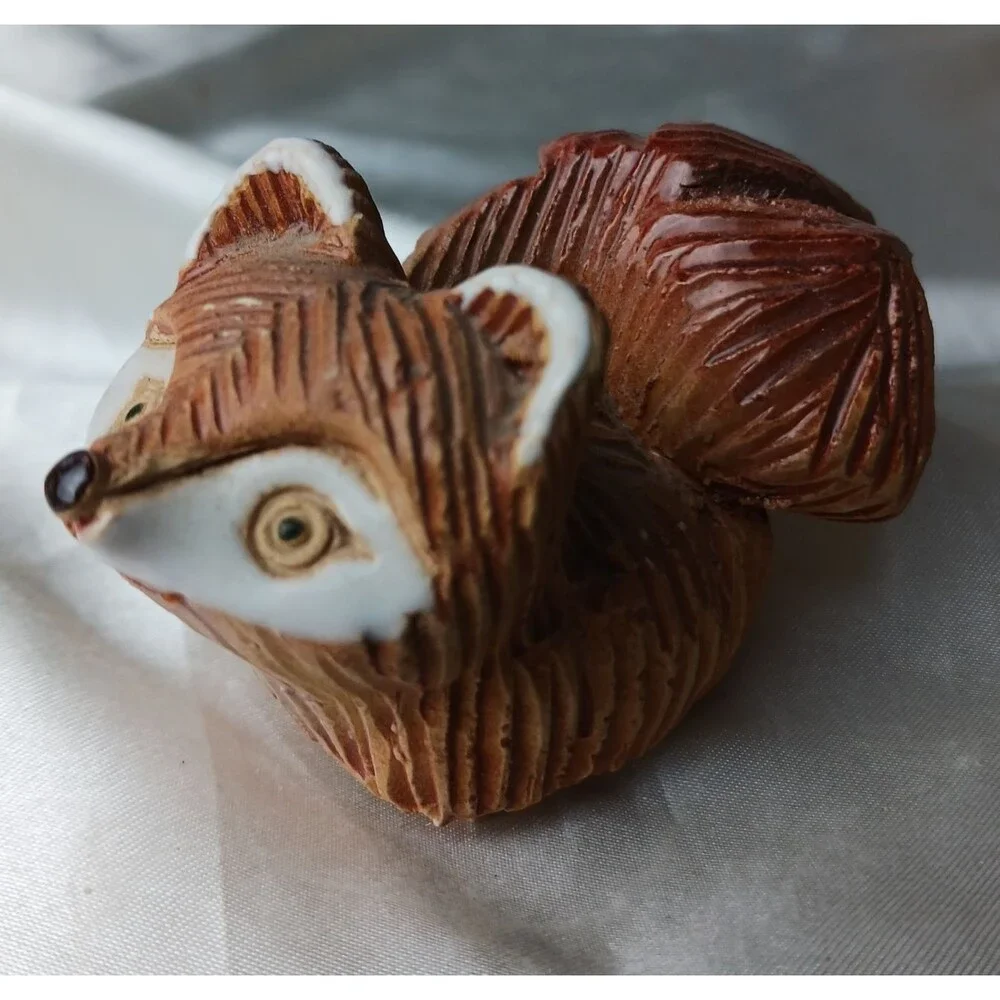 Vintage Artesania Rinconada Art Pottery Hand Crafted Clay Figurine- RED FOX